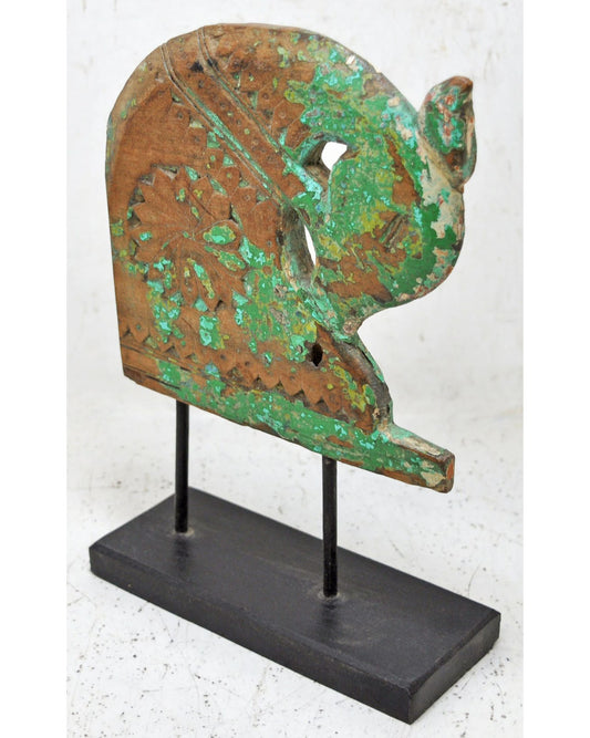 Antique Wooden Horse Head Bust Figurine Original Old Hand Carved