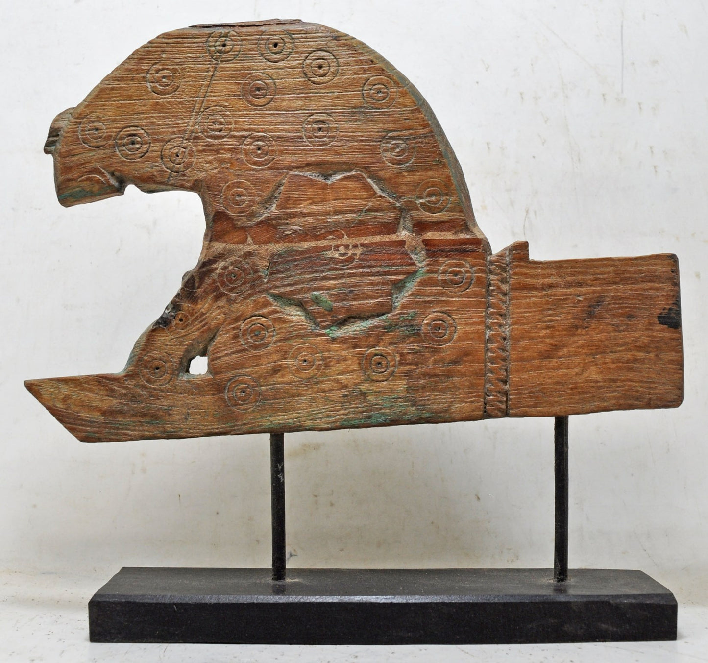 Antique Wooden Horse Head Bust Figurine Original Old Hand Carved