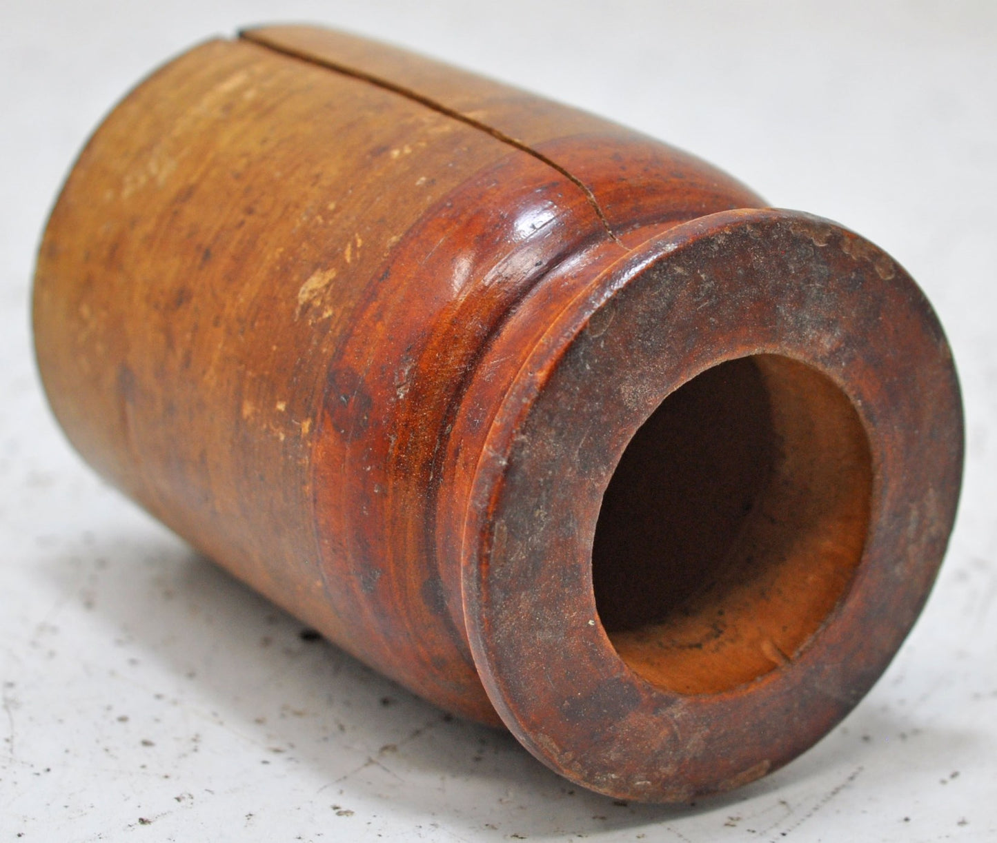 Antique Wooden Small Grain Measurement Paili Pot Original Old Hand Carved