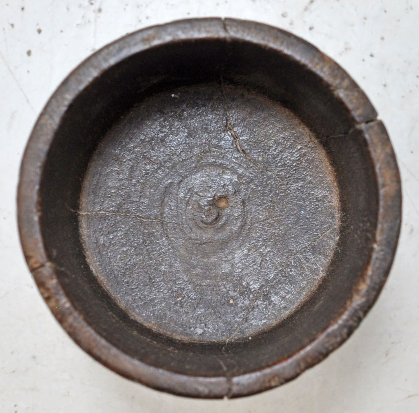 Antique Wooden Small Grain Measurement Paili Pot Original Old Hand Carved