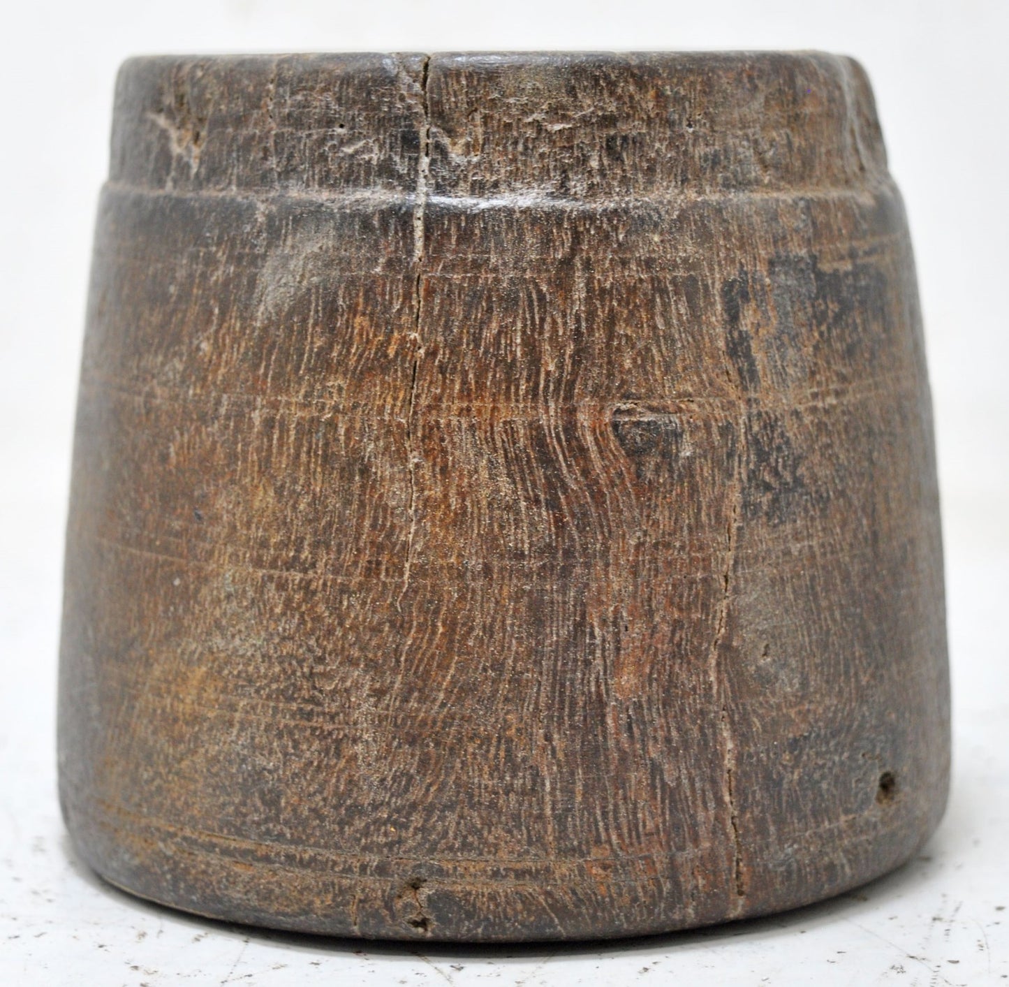 Antique Wooden Small Grain Measurement Paili Pot Original Old Hand Carved