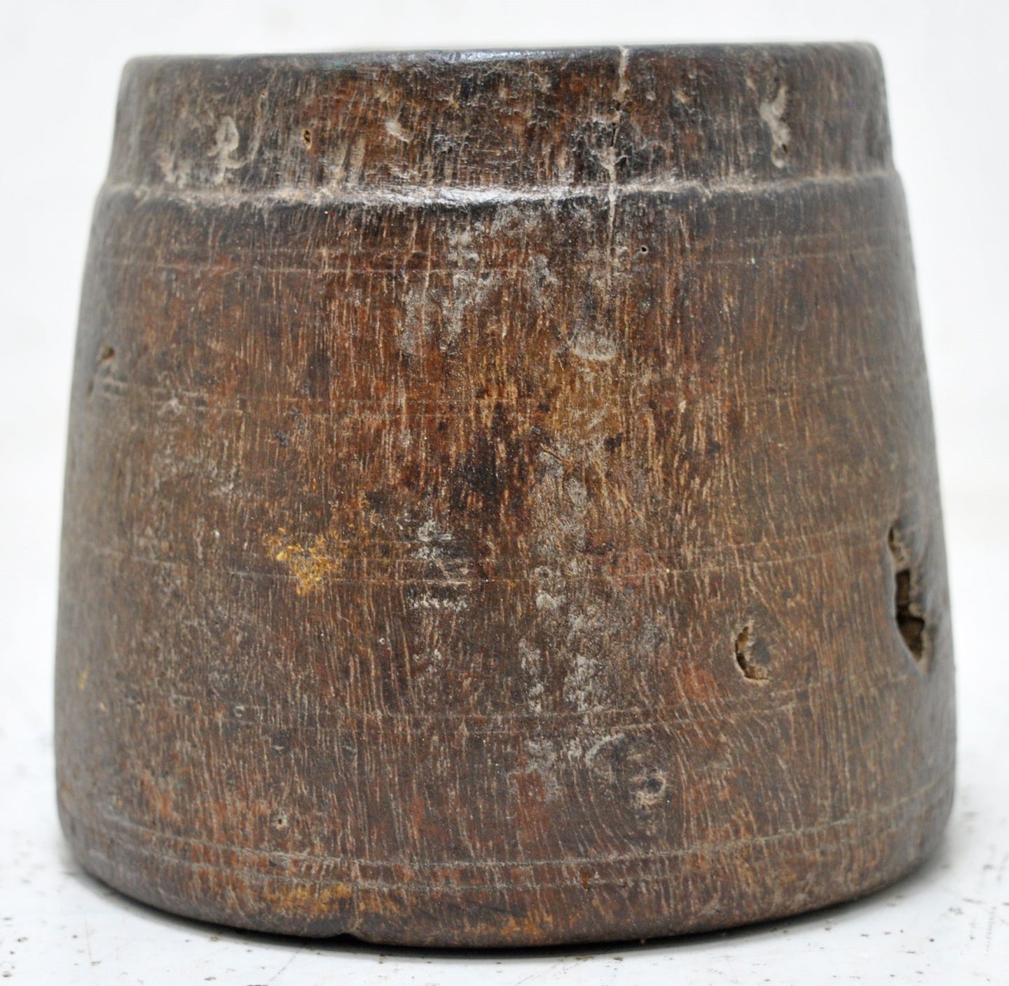 Antique Wooden Small Grain Measurement Paili Pot Original Old Hand Carved