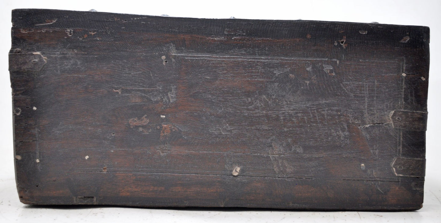 Antique Wooden Storage Chest Box Original Old Hand Crafted Metal Fitted