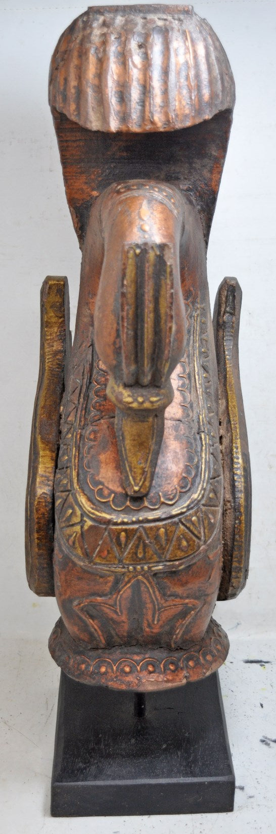 Antique Wooden Large Tall Bird Swan Figurine Original Old Fine Hand Carved