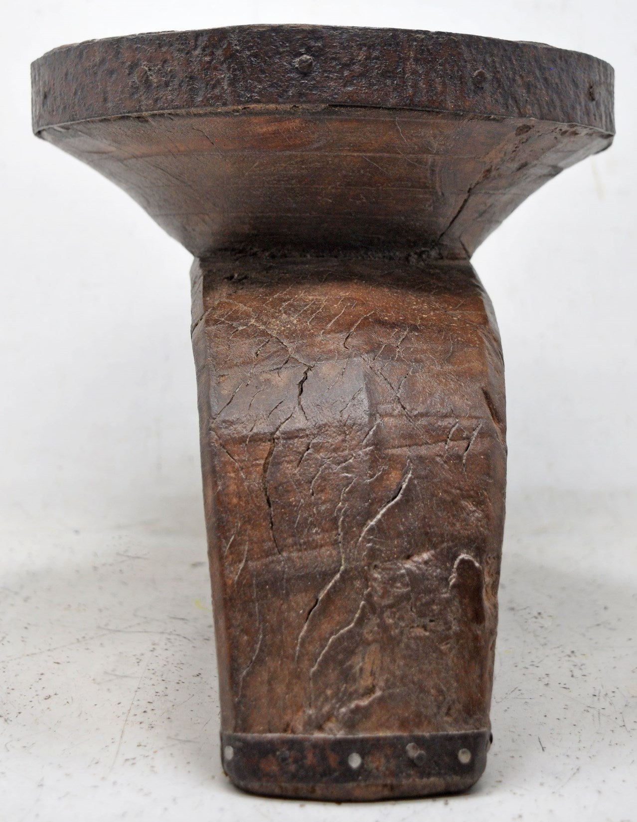 Antique Wooden Very Large Agricultural Seed Holder Bijni Original Old Hand Carved