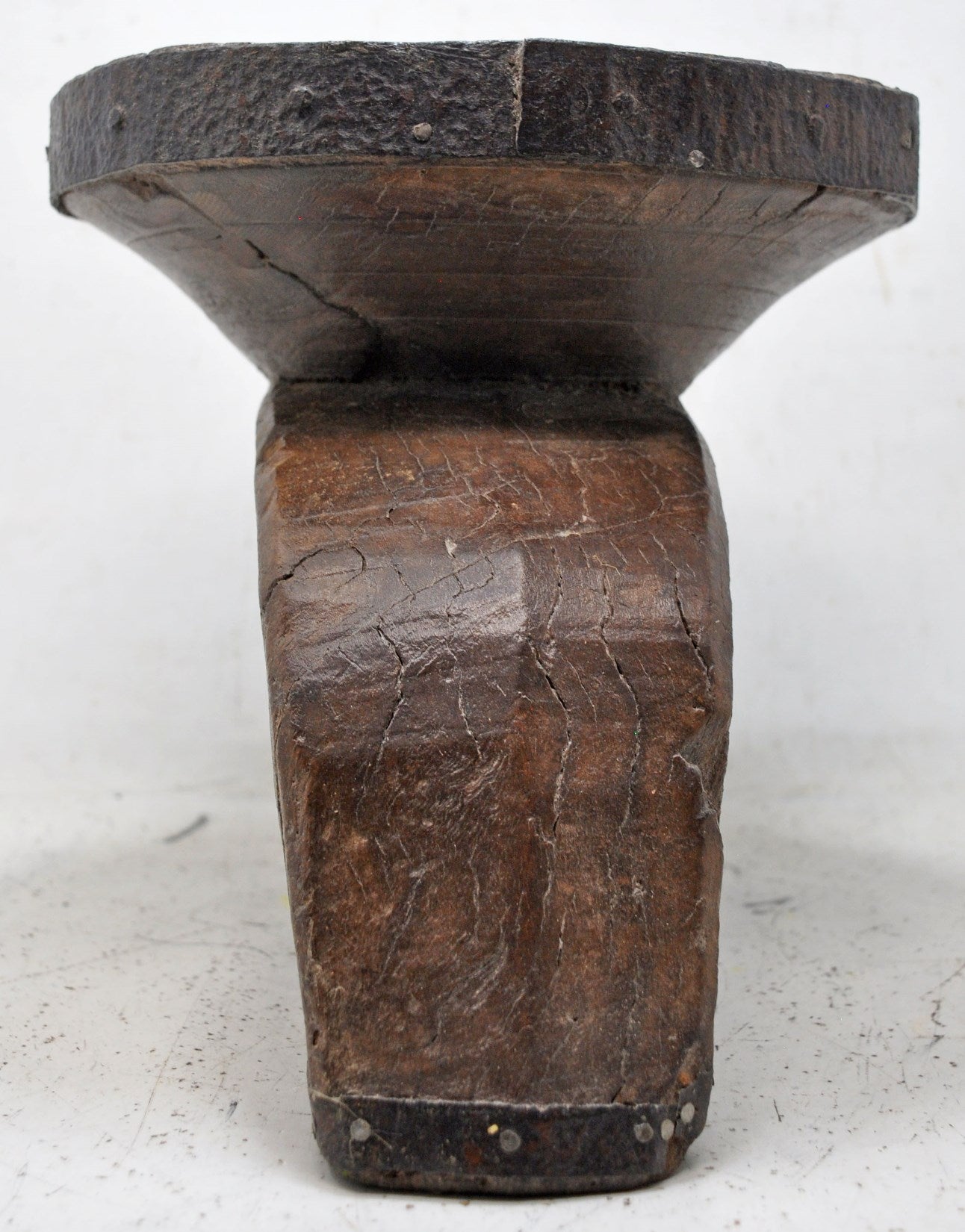 Antique Wooden Very Large Agricultural Seed Holder Bijni Original Old Hand Carved