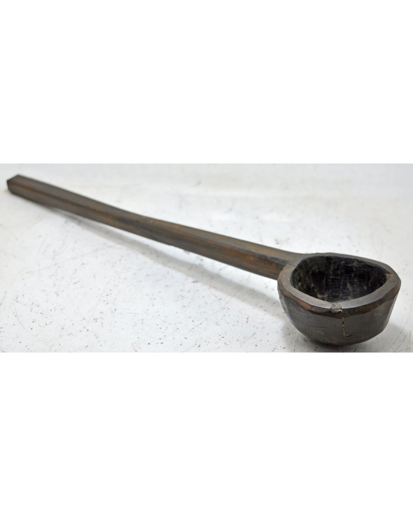 Antique Wooden Kitchenware Long Spoon Original Old Hand Carved