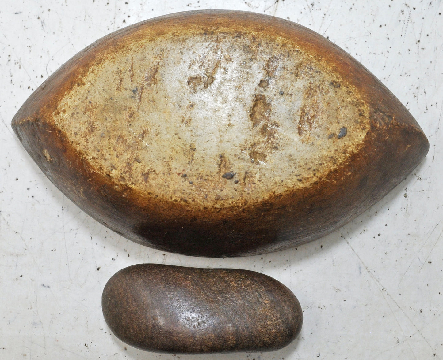 Antique White Marble Oval Spice Grinding Mortar and Pestle Bowl Original Old Hand Carved