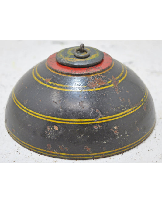 Antique Wooden Round Tobacco Opium Box Original Old Hand Carved Painted