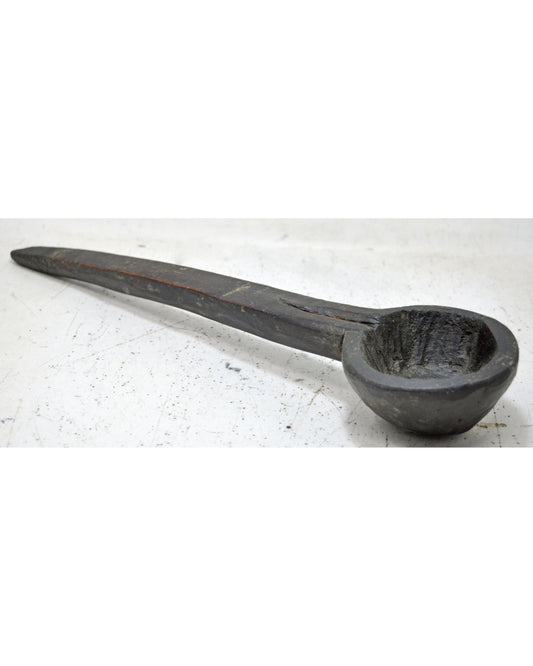 Antique Wooden Kitchenware Long Serving Spoon Original Old hand Carved