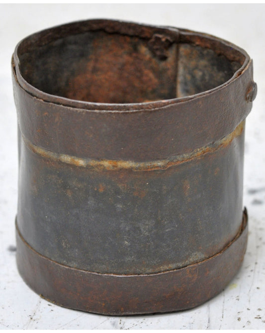 Antique Iron Grain Measurement Paili Pot Original Old Hand Crafted
