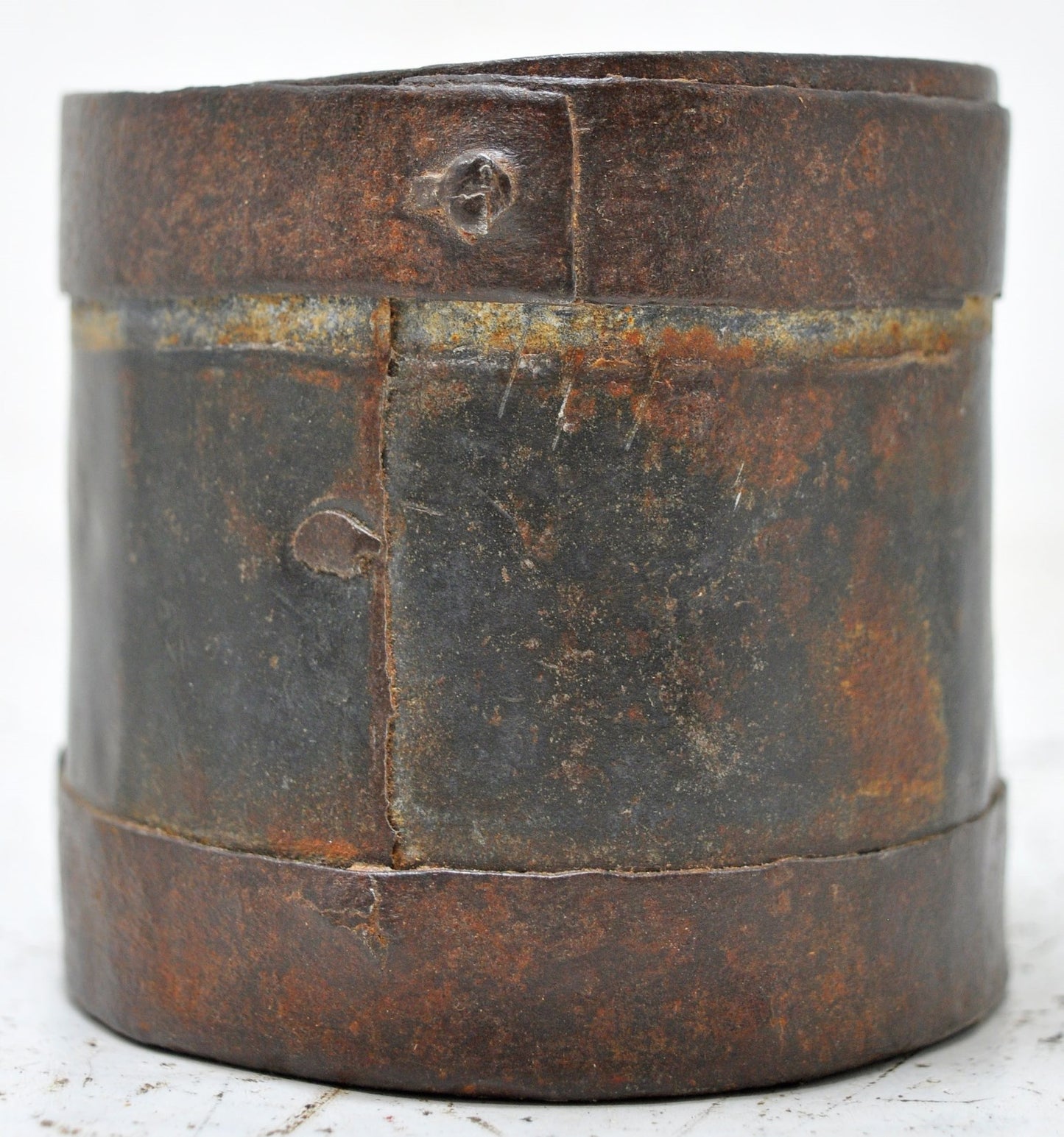 Antique Iron Grain Measurement Paili Pot Original Old Hand Crafted