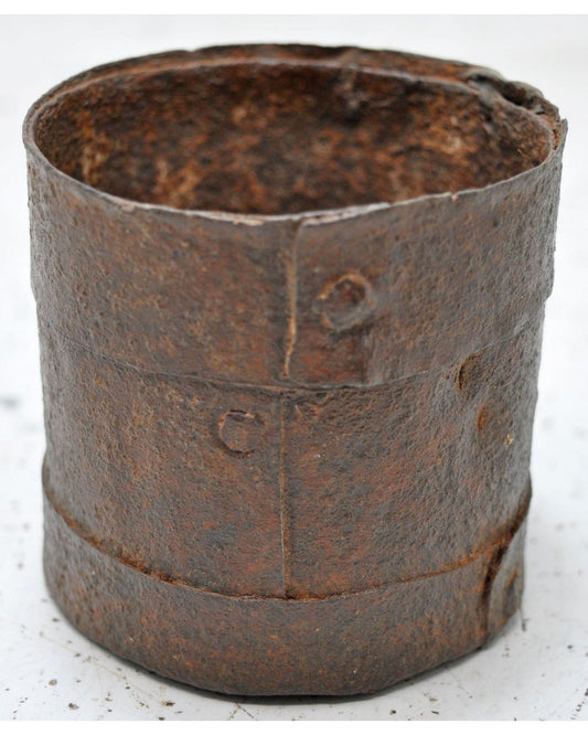 Antique Iron Grain Measurement Paili Pot Original Old Hand Crafted