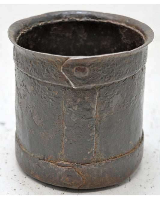 Antique Iron Grain Measurement Paili Pot Original Old Hand Crafted