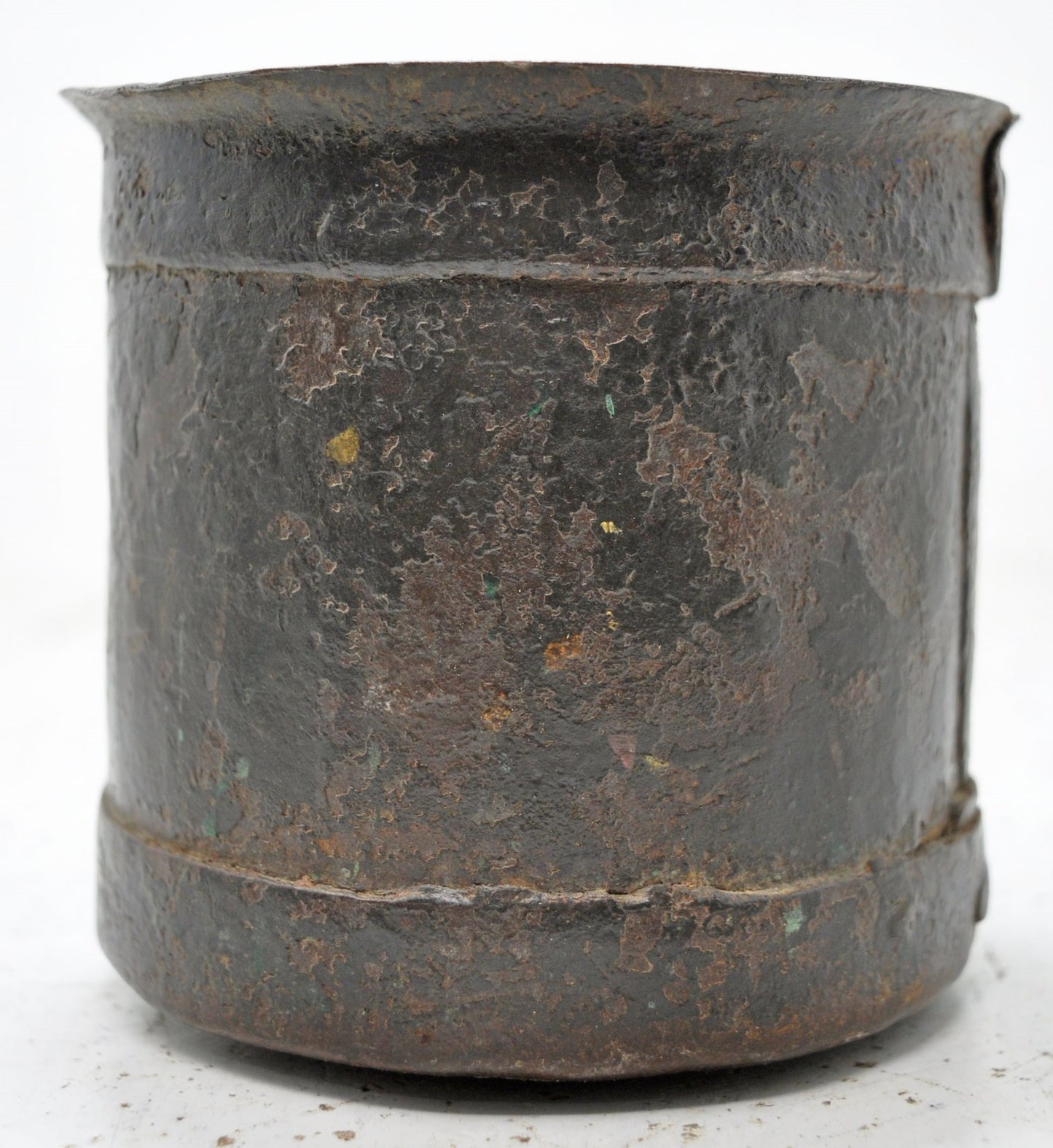 Antique Iron Grain Measurement Paili Pot Original Old Hand Crafted