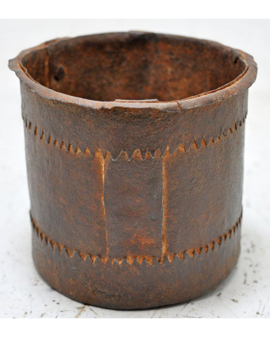 Antique Iron Grain Measurement Paili Pot Original Old Hand Crafted