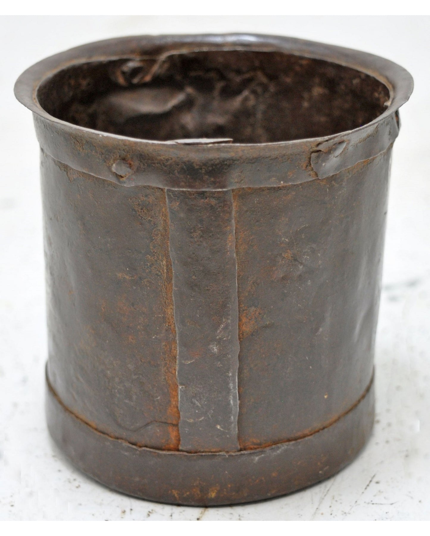 Antique Iron Grain Measurement Paili Pot Original Old Hand Crafted