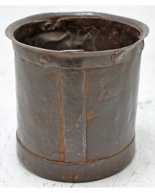 Antique Iron Grain Measurement Paili Pot Original Old Hand Crafted