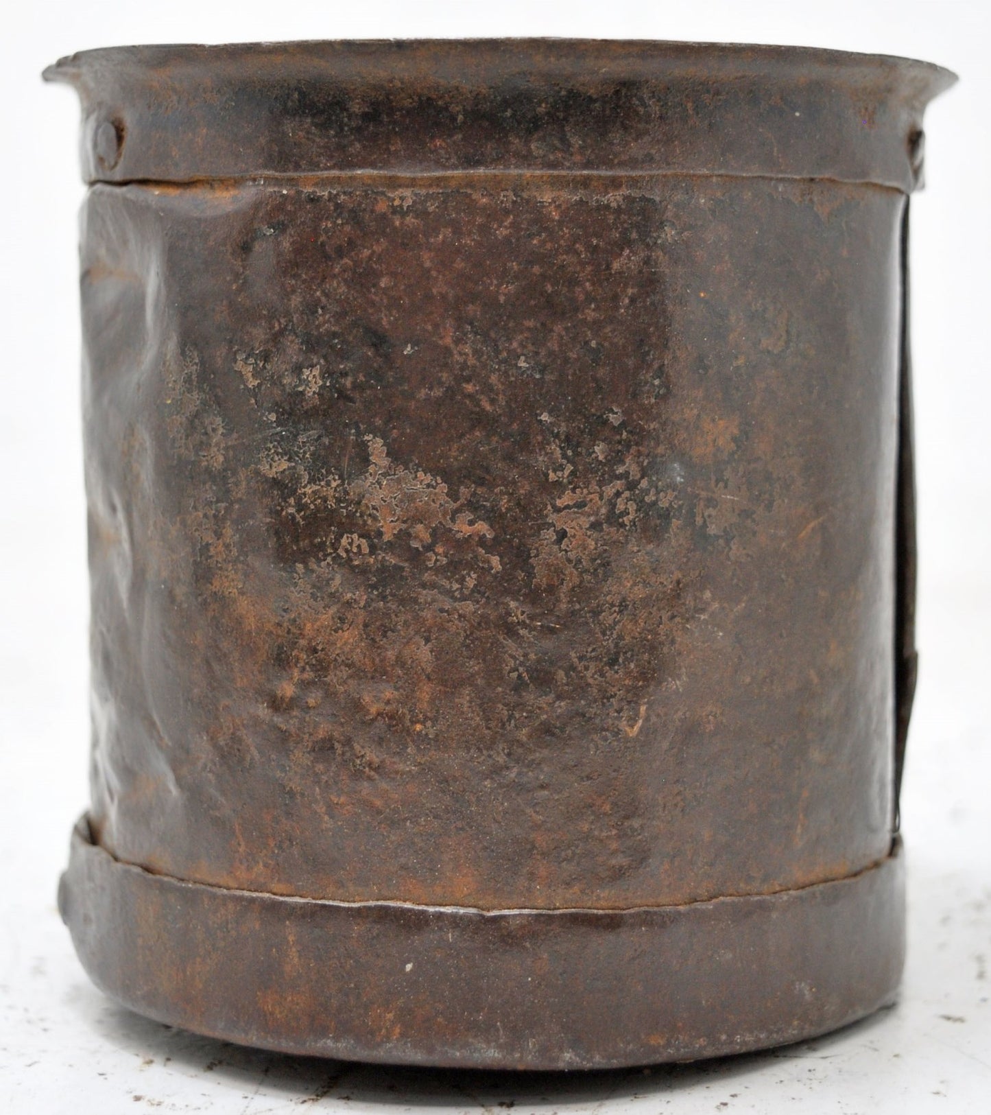 Antique Iron Grain Measurement Paili Pot Original Old Hand Crafted