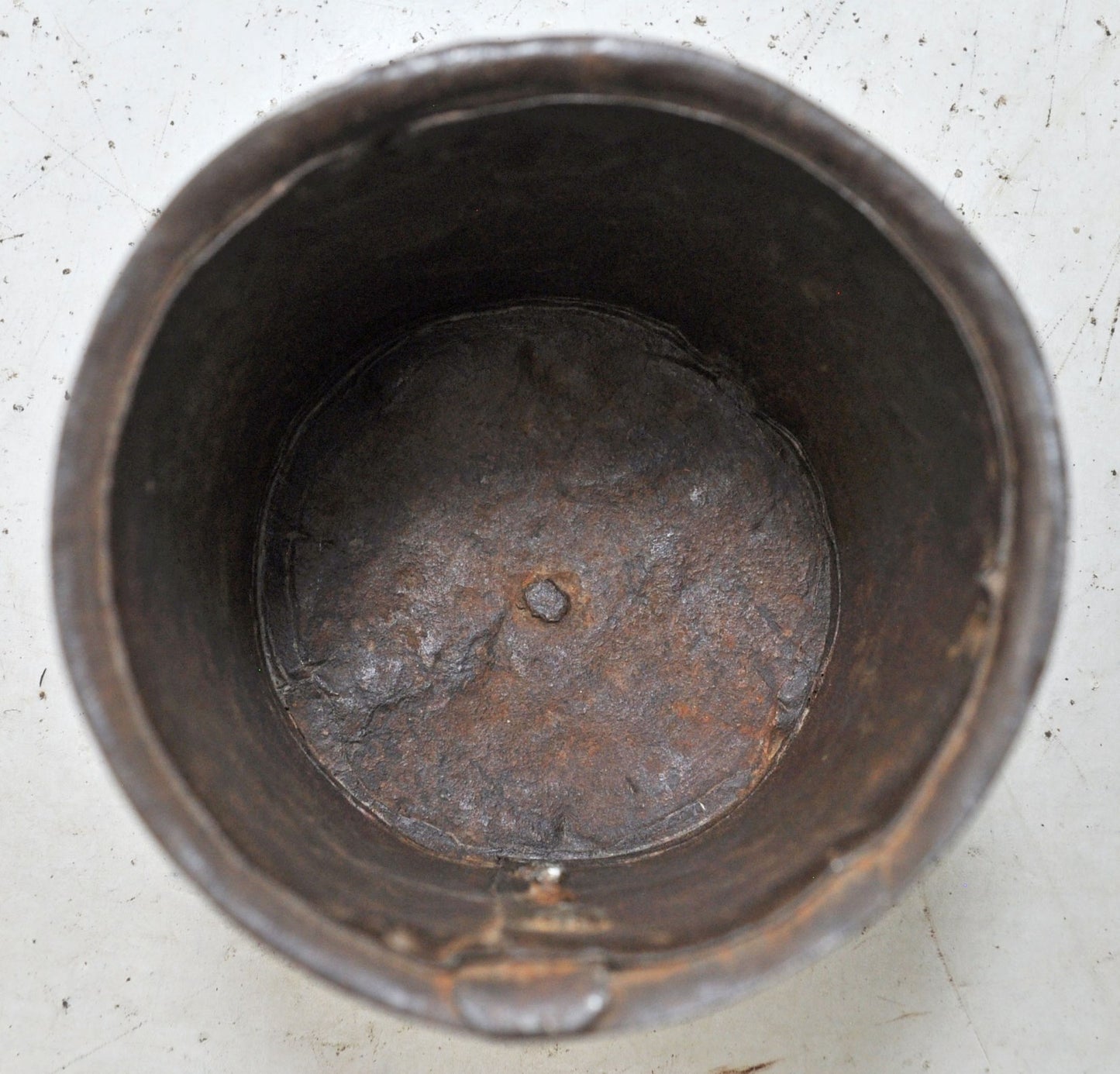 Antique Iron Grain Measurement Paili Pot Original Old Hand Crafted