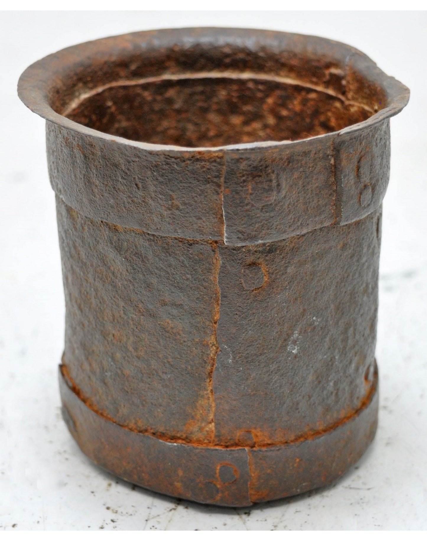 Antique Iron Grain Measurement Paili Pot Original Old Hand Crafted