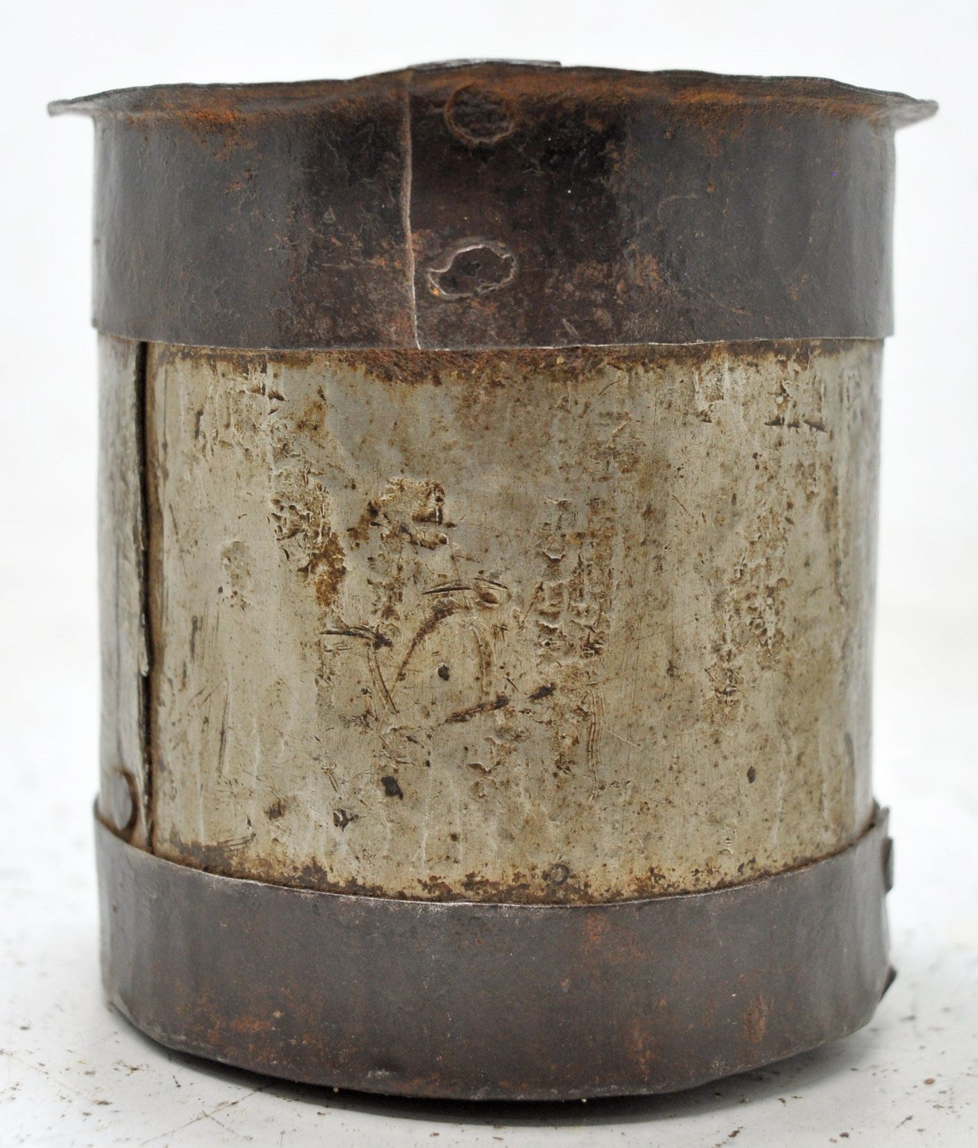 Antique Iron Grain Measurement Paili Pot Original Old Hand Crafted