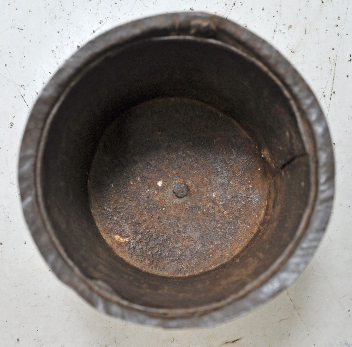 Antique Iron Grain Measurement Paili Pot Original Old Hand Crafted