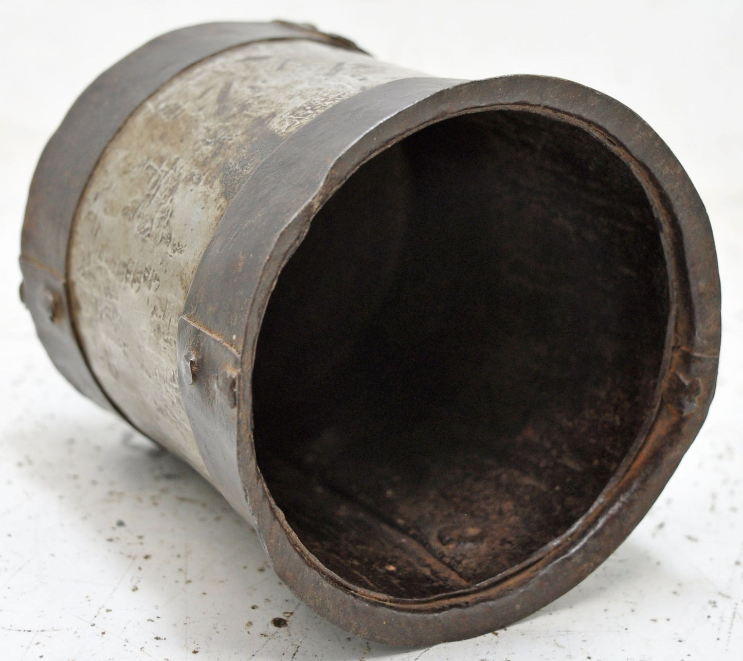 Antique Iron Grain Measurement Paili Pot Original Old Hand Crafted