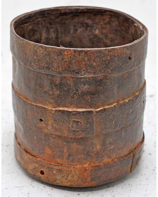 Antique Iron Grain Measurement Paili Pot Original Old Hand Crafted