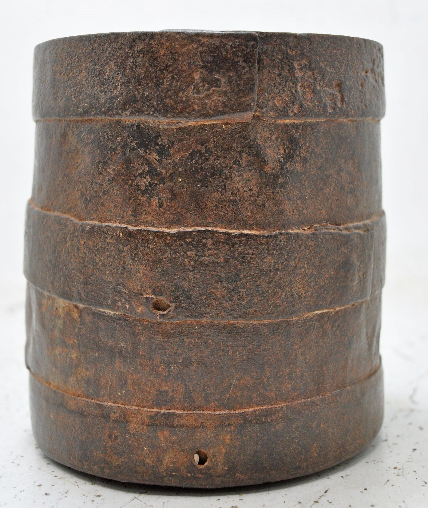 Antique Iron Grain Measurement Paili Pot Original Old Hand Crafted