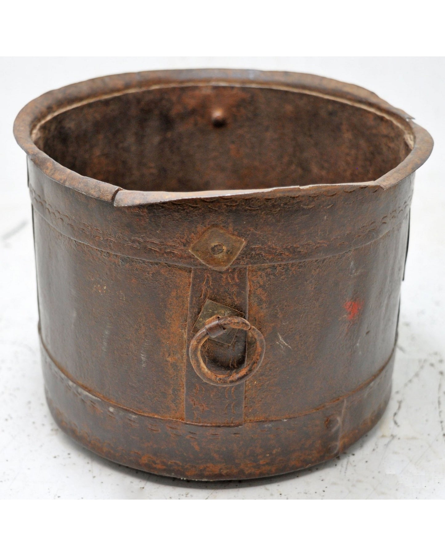 Antique Iron Grain Measurement Paili Pot Original Old Hand Crafted