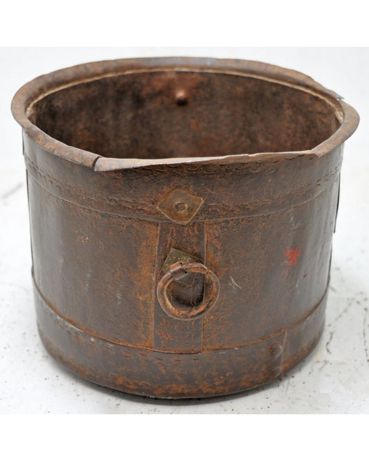 Antique Iron Grain Measurement Paili Pot Original Old Hand Crafted