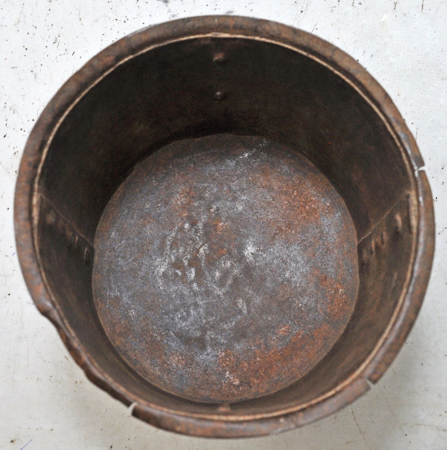 Antique Iron Grain Measurement Paili Pot Original Old Hand Crafted