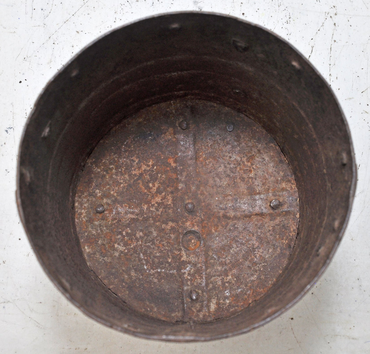 Antique Iron Grain Measurement Mana Pot Original Old Hand Crafted