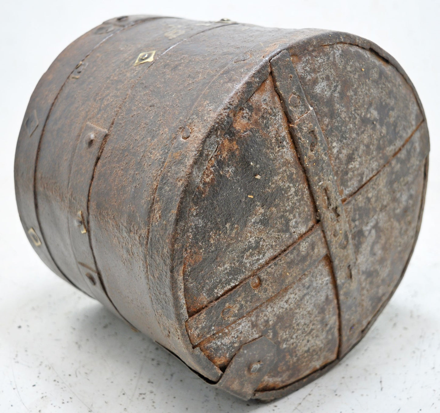 Antique Iron Grain Measurement Mana Pot Original Old Hand Crafted