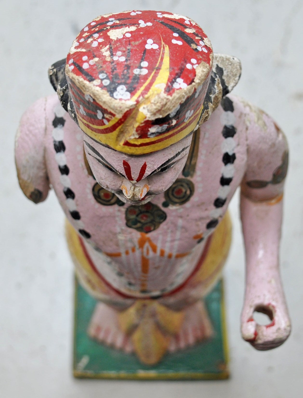Vintage Wooden Ethnic Man Figurine Original Old Hand Carved Painted