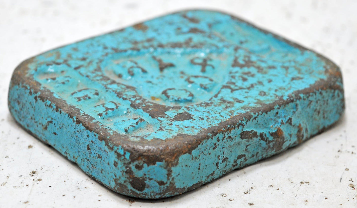 Antique Iron Mercantile Measuring Weight Original Old Hand Crafted