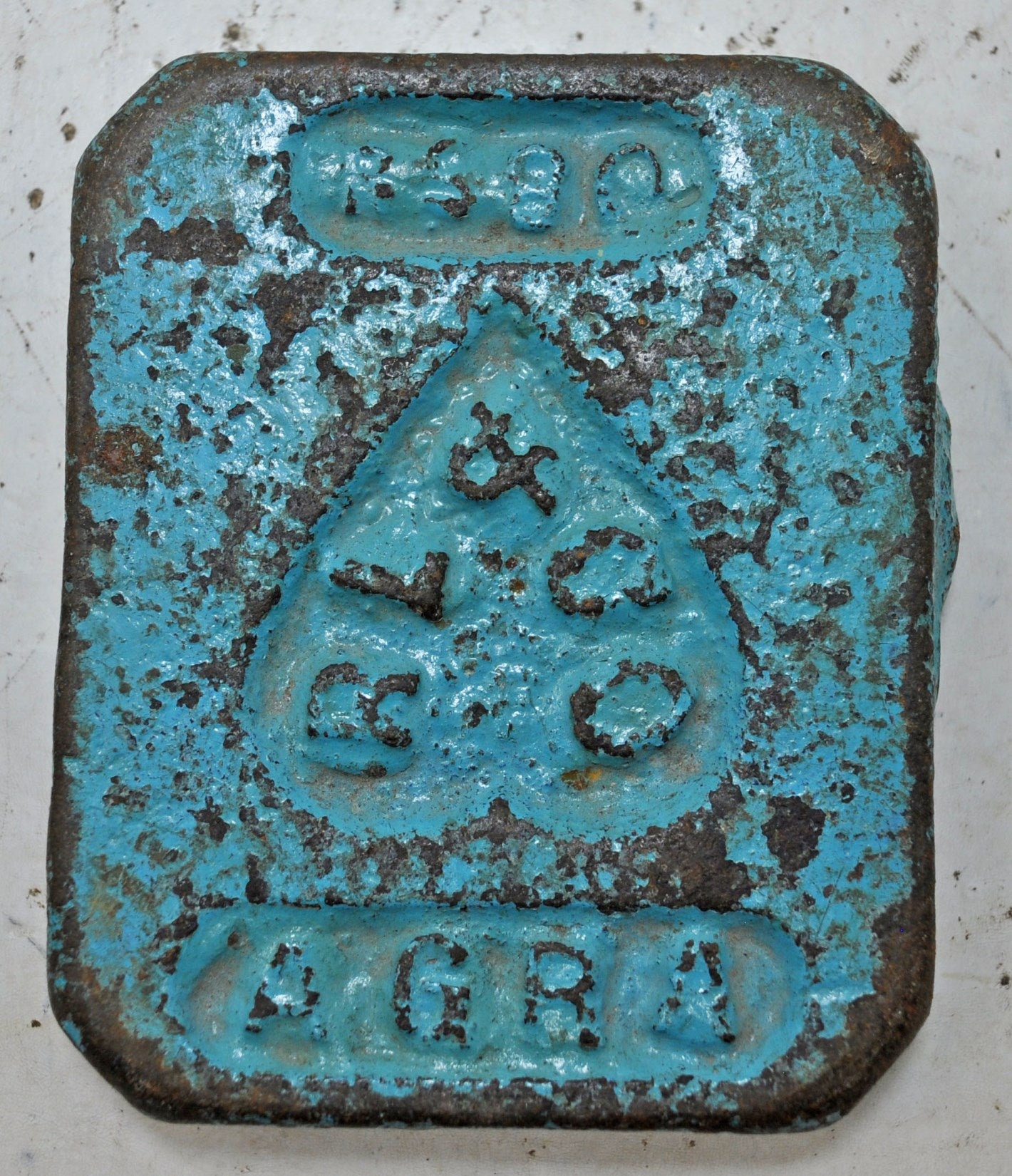 Antique Iron Mercantile Measuring Weight Original Old Hand Crafted