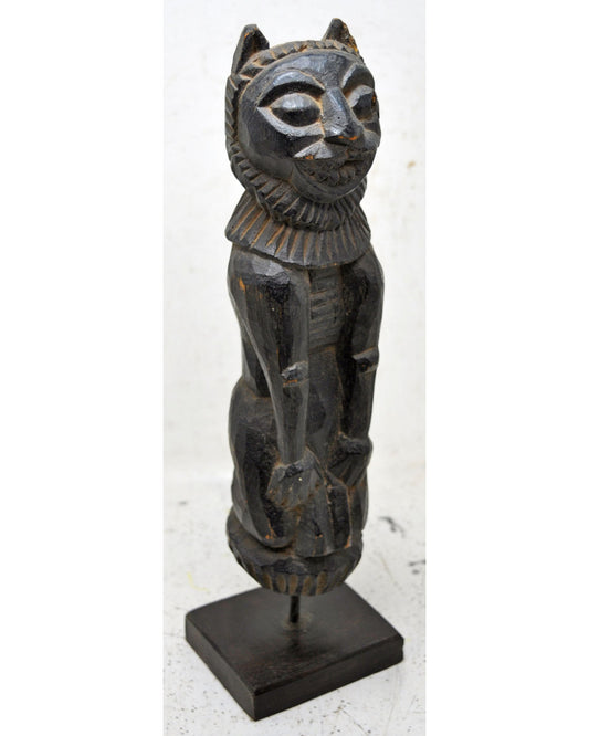 Antique Wooden Tribal Lion Figurine Original Old Very Fine Hand Carved