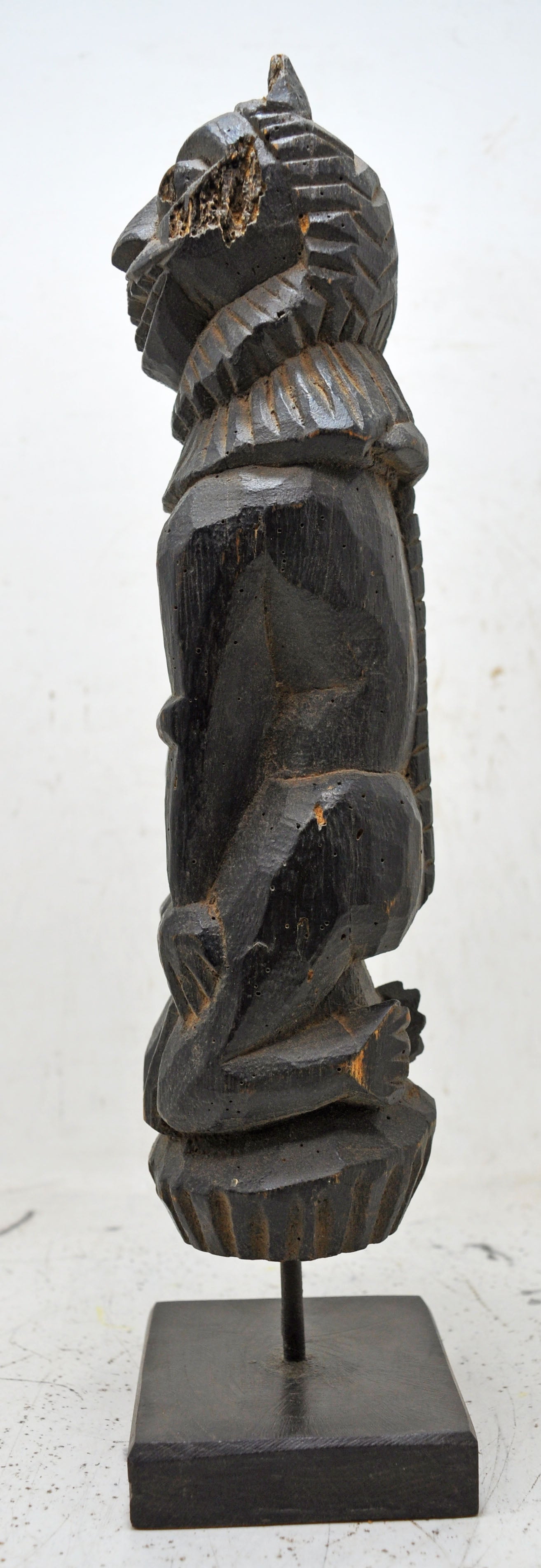 Antique Wooden Tribal Lion Figurine Original Old Very Fine Hand Carved
