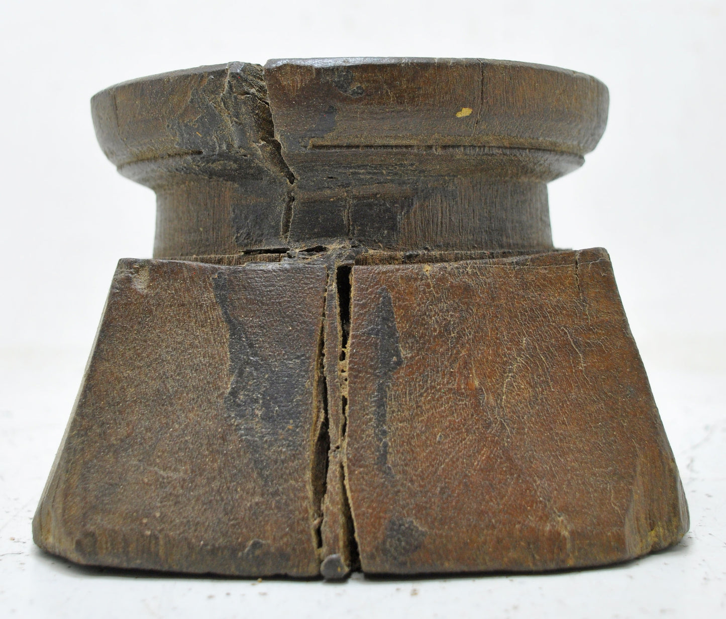 Antique Wooden Agricultural Seed Holder Bijni Candle Holder Original Old Hand Carved