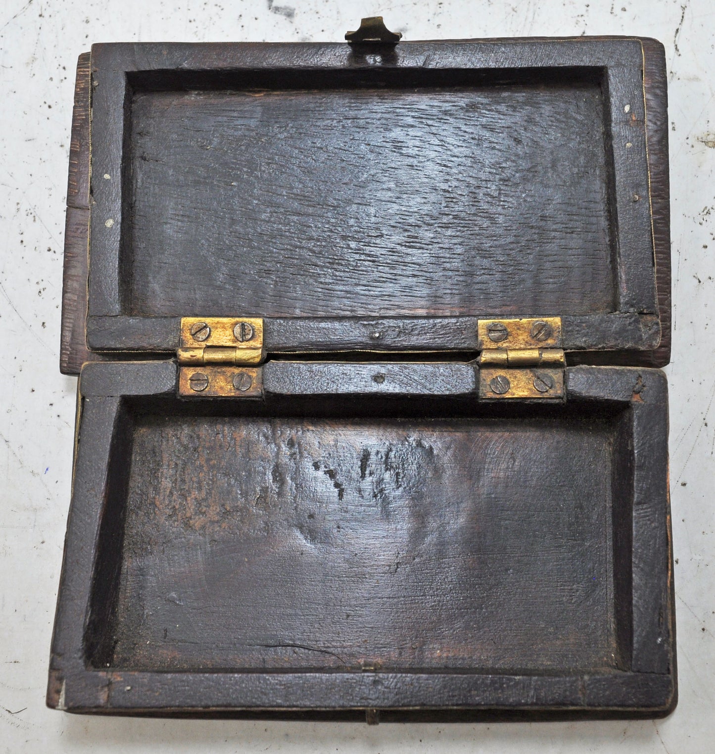 Vintage Wooden Small Storage Box Original Old Hand Crafted Brass Fitted