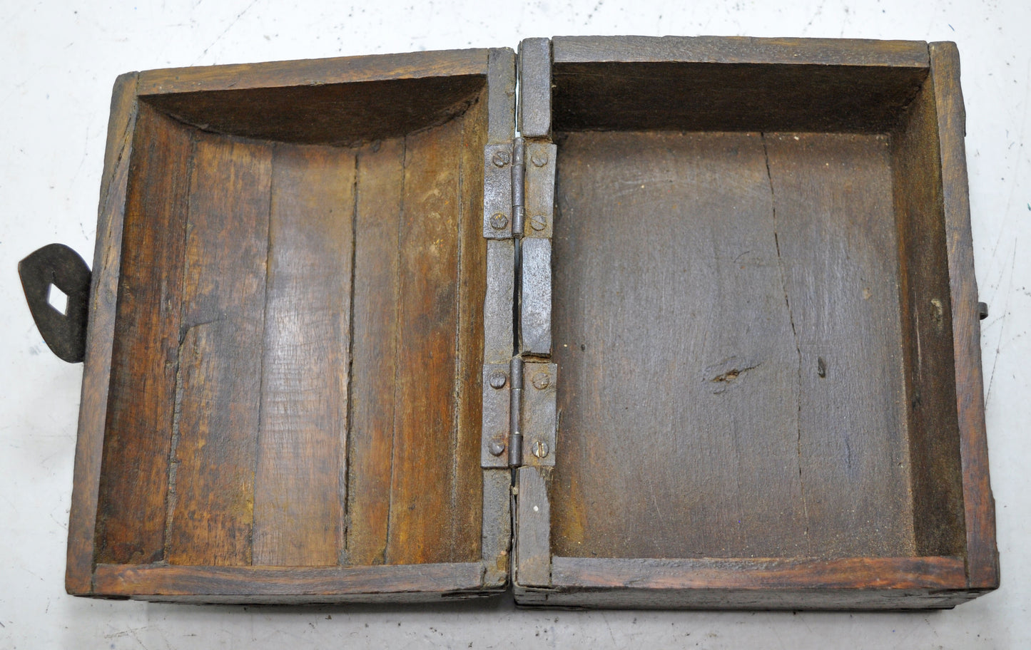Antique Wooden Half Round Top Storage Box Original Old Hand Crafted