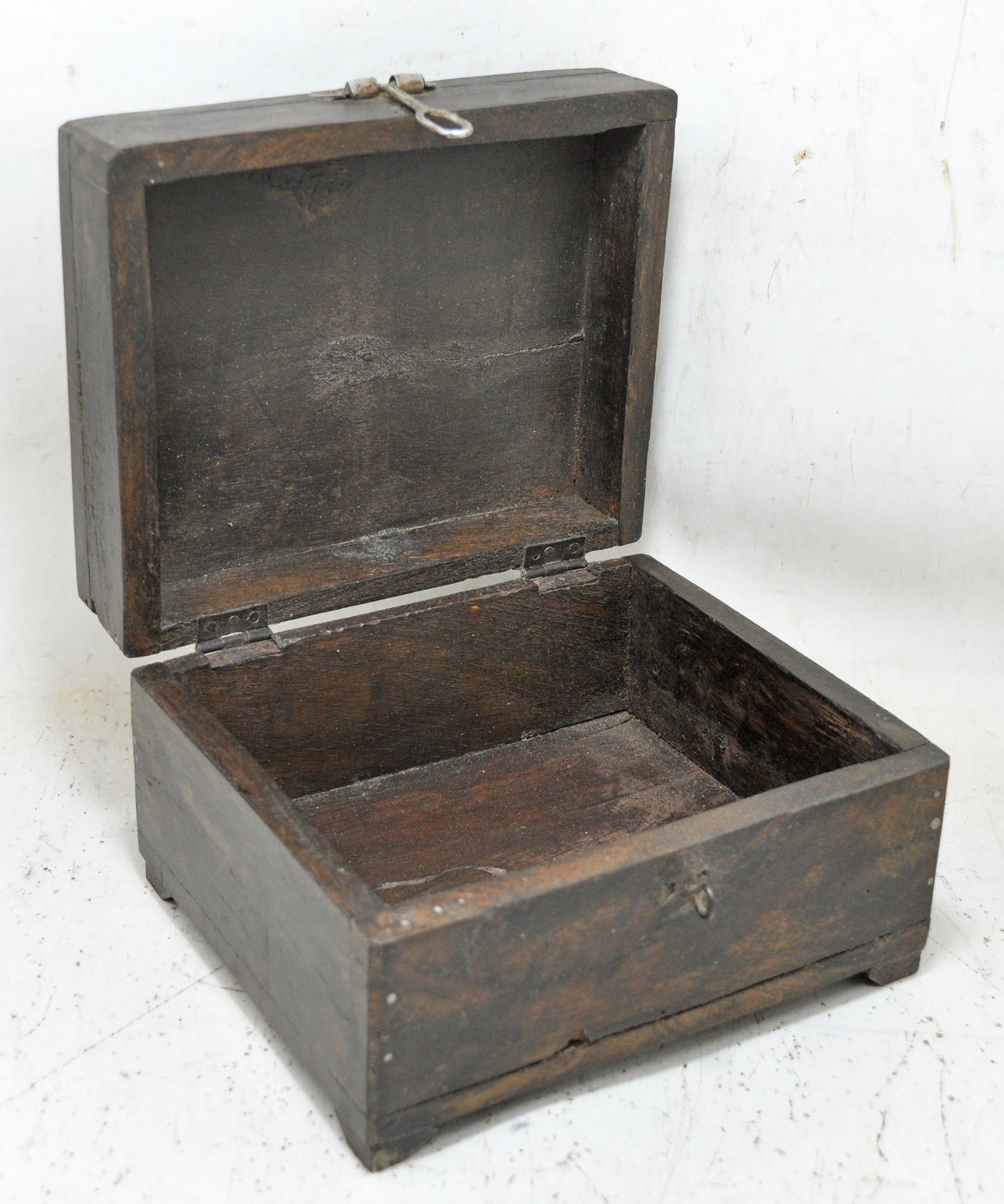 Antique Wooden Storage Box Original Old Hand Crafted