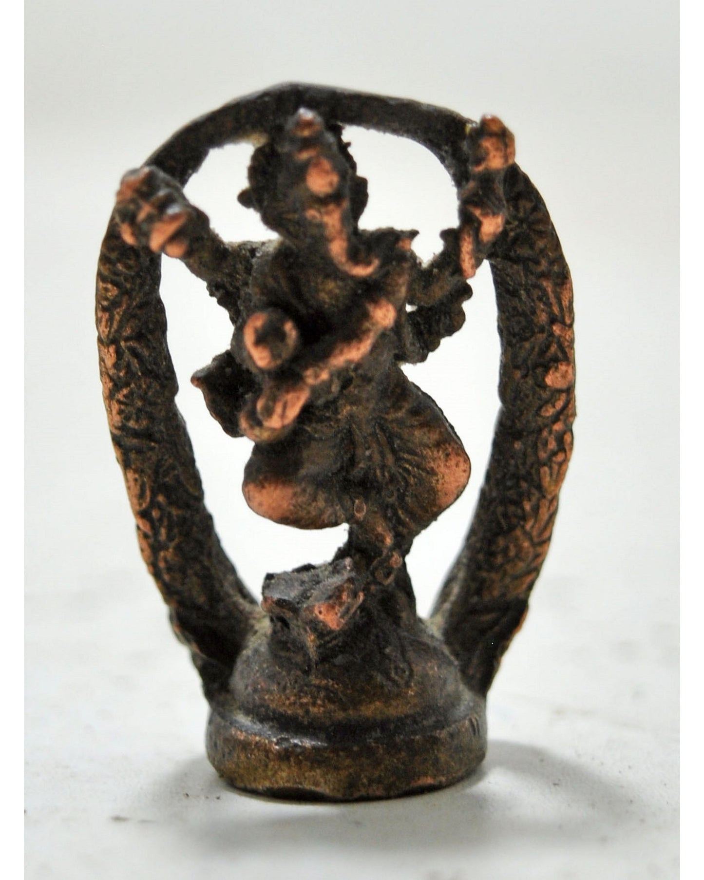 Antique Copper Small God Ganesha Idol Figurine Original Old Hand Crafted Engraved