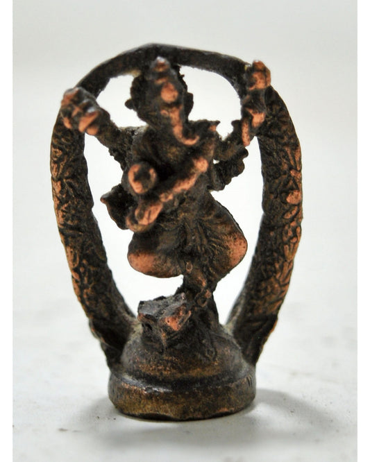 Antique Copper Small God Ganesha Idol Figurine Original Old Hand Crafted Engraved