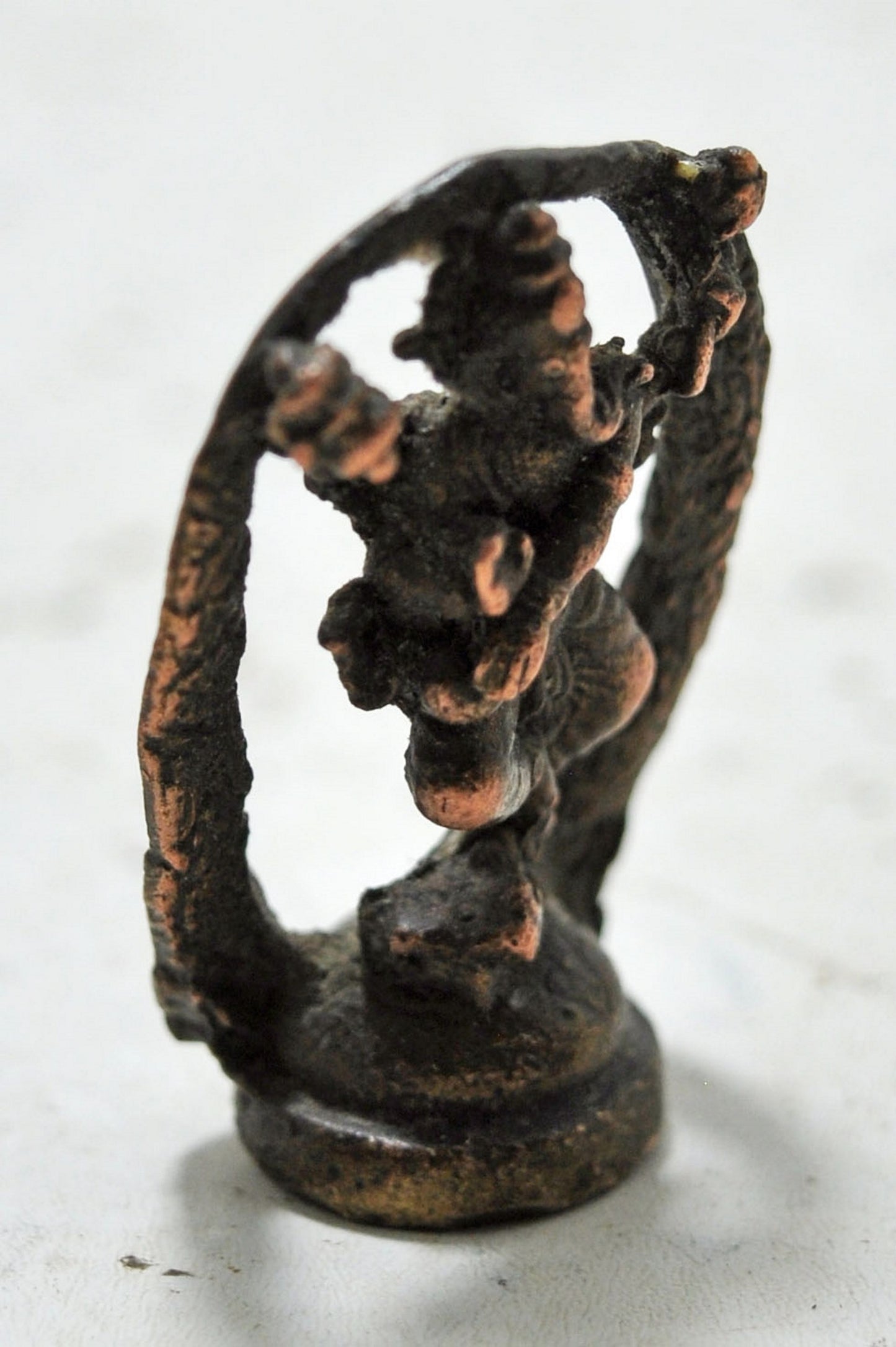 Antique Copper Small God Ganesha Idol Figurine Original Old Hand Crafted Engraved