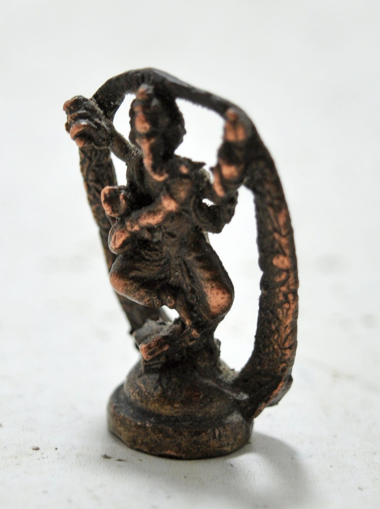 Antique Copper Small God Ganesha Idol Figurine Original Old Hand Crafted Engraved