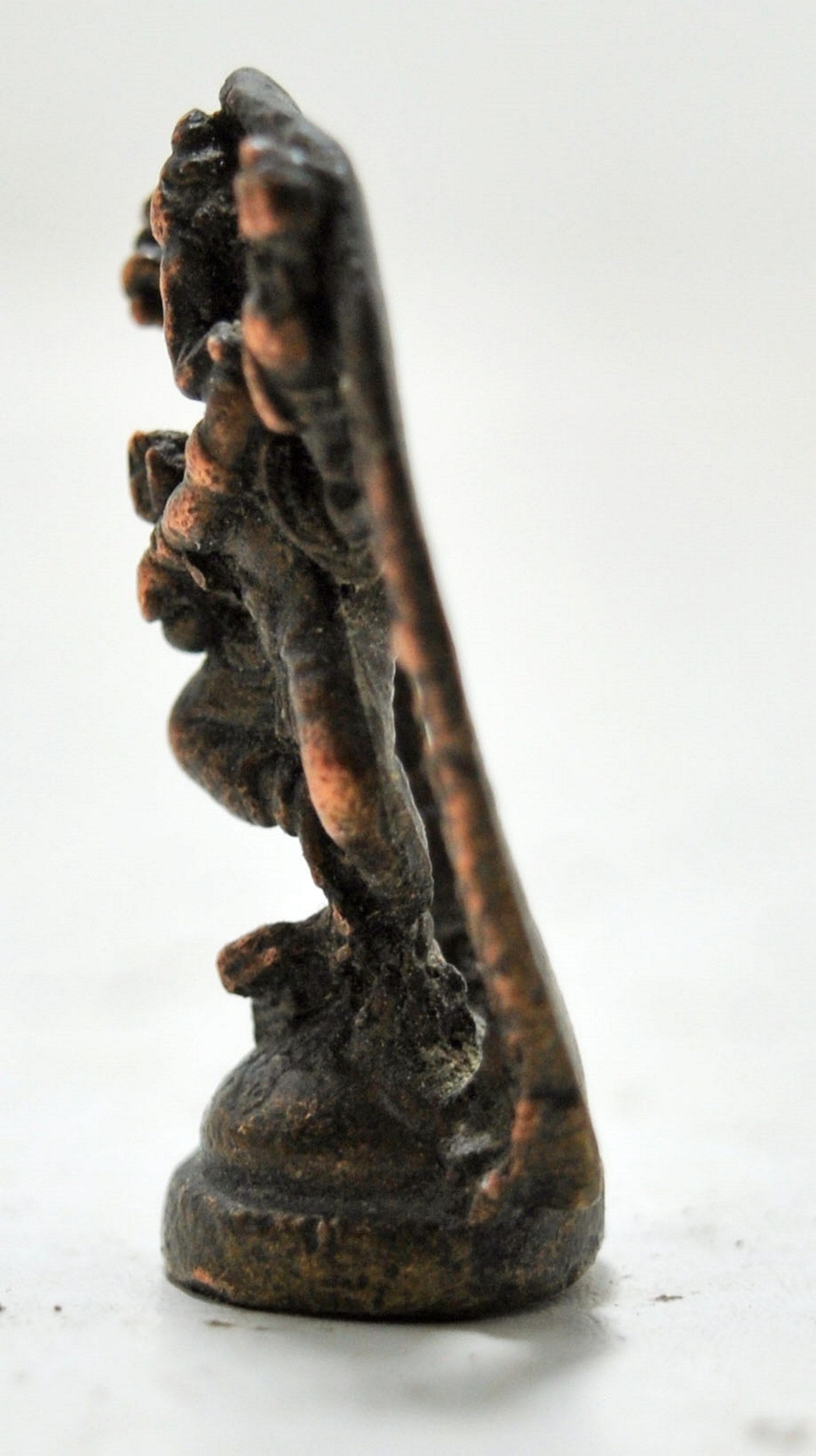 Antique Copper Small God Ganesha Idol Figurine Original Old Hand Crafted Engraved