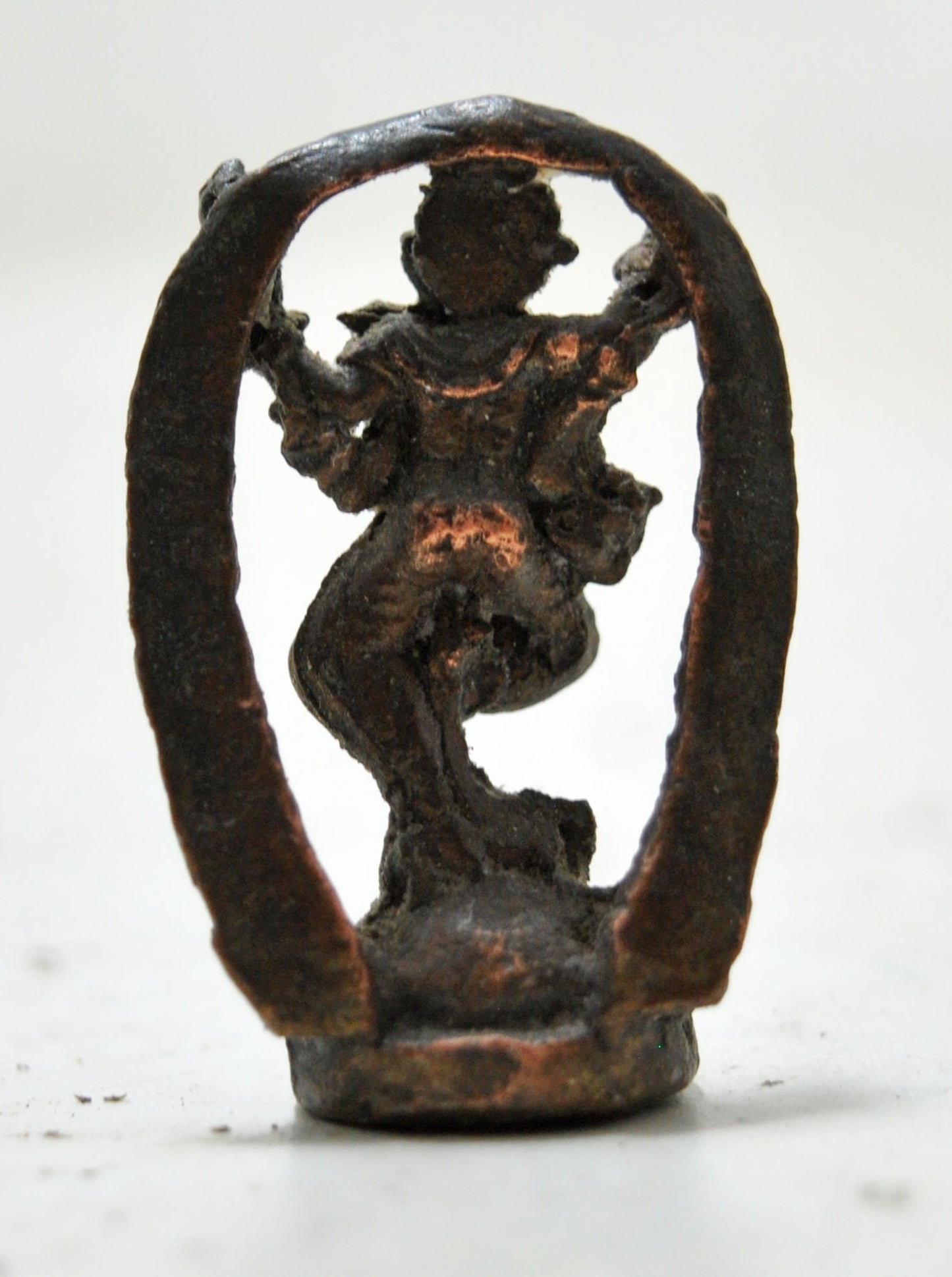Antique Copper Small God Ganesha Idol Figurine Original Old Hand Crafted Engraved